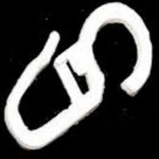 Γάντζος κρίκου κουρτινόξυλου παραμάνα πλαστικός λευκό